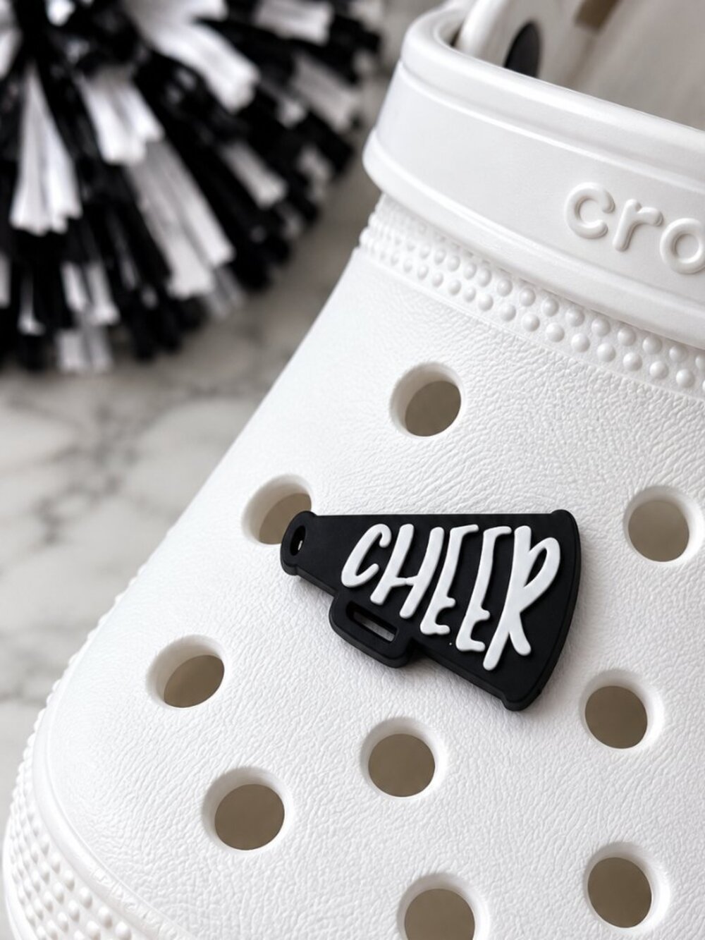 Cheer Croc Shoe Charm Megaphone Cheerleader Team Spirit Game Day Jibbitz Style